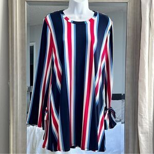 BCBGeneration Striped Wrist Tie A Line Dress Size S
